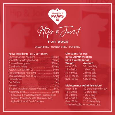 Original Grain-Free Hip & Joint Dog Supplement Chews, 120 count