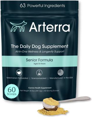 The Daily Dog Supplement Multivitamin + Joint Support Powder Supplement for Senior Dogs, 120 Scoops