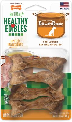 Golosinas para perros con sabor a jamón y hueso de caldo Healthy Edibles, 16 unidades