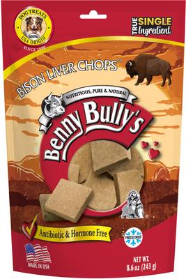 Bison Liver Chops Raw Freeze-Dried Dog Treats, 8.6-oz bag