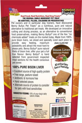 Bison Liver Chops Raw Freeze-Dried Dog Treats, 8.6-oz bag