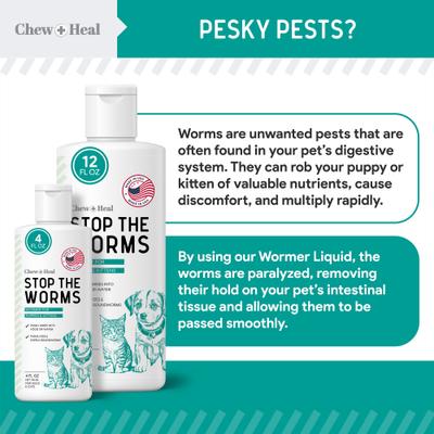 Stop The Worms Wormer for Puppies & Kittens, 4-fl oz bottle