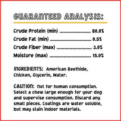 Twistedz 4-inch Beefhide Rolls Chicken Flavored Wrap Dog Hard Chews, 4 count