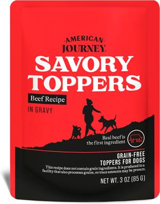 Savory Toppers Chicken Recipe in Gravy Grain-Free Dog Food Topper, 3-oz pouches, case of 24