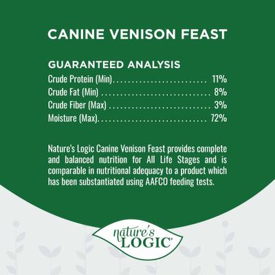 100% Natural Canine Venison Feast All Life Stages Grain-Free Wet Dog Food, 13.2-oz, case of 12