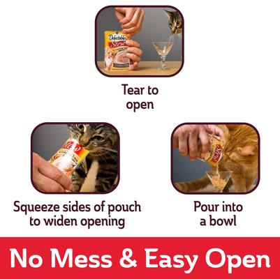 Delectables Bisque Senior 15 premios para lamer con atún y pollo para gatos, 1.4 oz, caja de 72