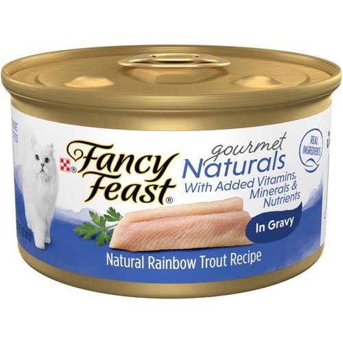 Comida enlatada para gatos Gourmet Naturals con carne blanca natural de pollo y res en salsa, lata de 3 oz, caja de 12