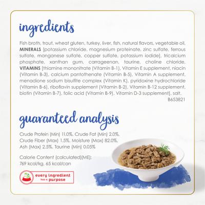 Gourmet Naturals Natural Rainbow Trout Recipe In Gravy Canned Cat Food, 3-oz can, case of 12