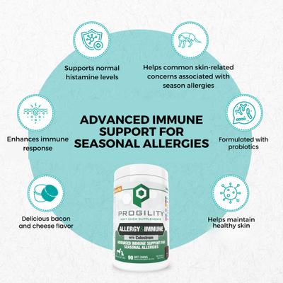 Progility Allergy & Immune for Seasonal Allergies Soft Chew Supplement for Dogs, 90 count