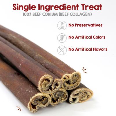 Beef Collagen Sticks 12-inch Natural Dog Chew Treats, 5 count