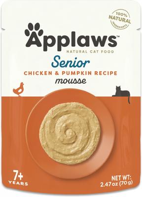 Senior Chicken & Pumpkin Recipe Mousse Grain-Free Wet Cat Food, 2.47-oz pouch, case of 12