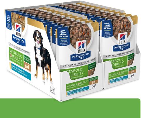 Metabolic +j/d Carrot & Tuna Stew Wet Dog Food, 2.8-oz pouch, case of 24