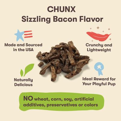 Beef Lung CHUNX Bacon Flavor Dog Treats, 2-lb bag