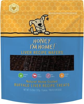 ! Liver Recipe Wafers Buffalo Recipe Grain-Free Dog Treats, 18 count