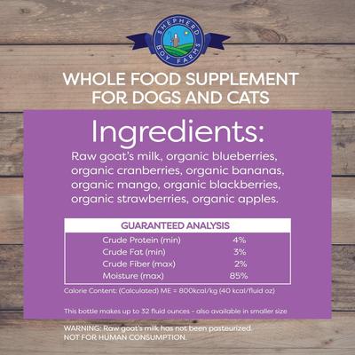 Raw Goat's Milk Super Fruit Blend Freeze-Dried Dog & Cat Treats, 32-oz bottle