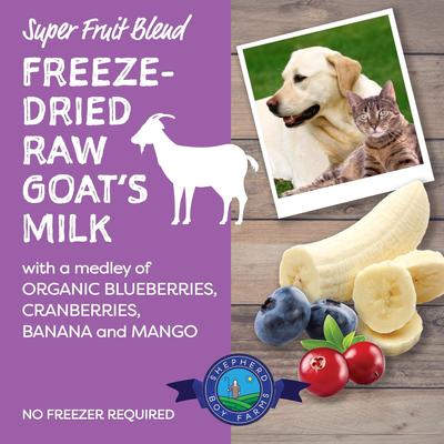 Raw Goat's Milk Super Fruit Blend Freeze-Dried Dog & Cat Treats, 32-oz bottle