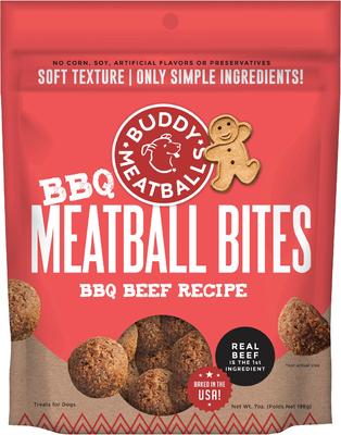 Meatball BBQ Beef Soft & Chewy Dog Treats, 7-oz bag