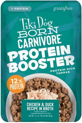 Born Carnivore Protein Booster Chicken Recipe in Broth Grain-Free Dog Food Topper, 2.1-oz pouch, case of 12