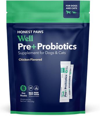 Well Pre+ Probiotic Digestive Support Chicken Flavored Powder Supplement for Dogs & Cats, 30 count