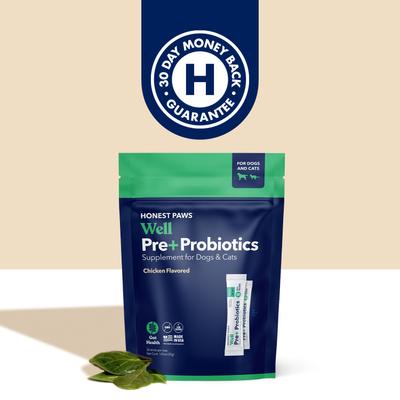 Well Pre+ Probiotic Digestive Support Chicken Flavored Powder Supplement for Dogs & Cats, 30 count