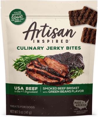 Smoked Beef Brisket & Green beans Jerky Dog Treats, 5-oz bag