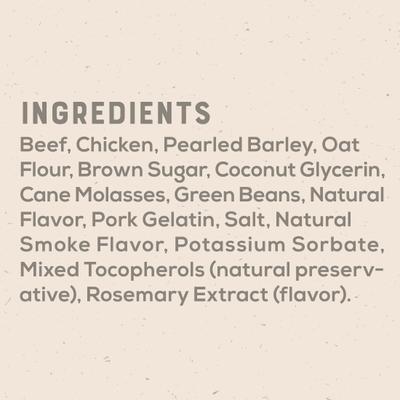 Smoked Beef Brisket & Green beans Jerky Dog Treats, 5-oz bag