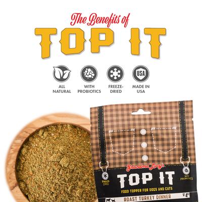 Top It Turkey Dinner Grain-Free Dry Dog & Cat Food Topping, 4-oz bag