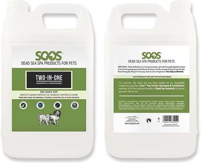 Champú y acondicionador dos en uno para perros y gatos, botella de 135 onzas líquidas