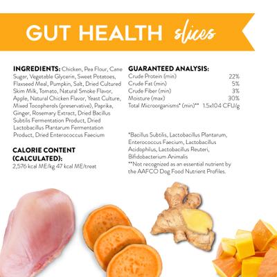 Gut Health Slices Chicken Functional Soft & Chewy Dog Treats, 8-oz bag