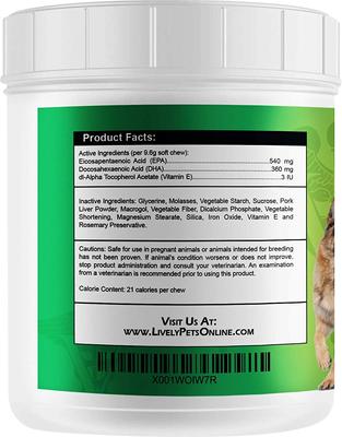 Omega Maxx Aceite de pescado masticables blandos para perros grandes y gigantes, 90 unidades