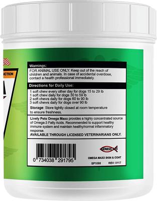 Omega Maxx Fish Oil Large & Giant Dog Soft Chews, 90 count