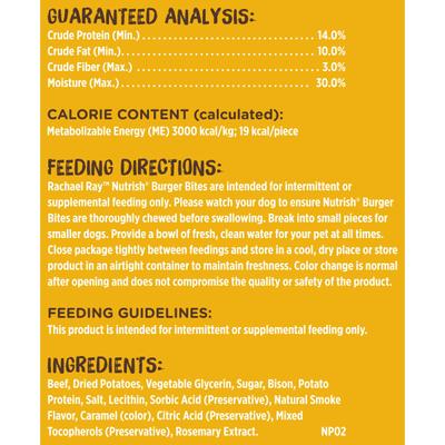 Bundle: Rachael Ray Nutrish Burger Bites, Beef Burger with Bison + Soup Bones Chicken & Veggies Flavor Dog Treats