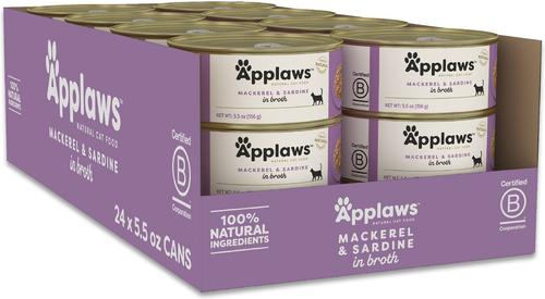 Mackerel & Sardine in Broth Wet Cat Food, 5.5-oz can, case of 24