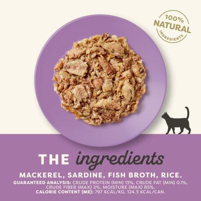 Mackerel & Sardine in Broth Wet Cat Food, 5.5-oz can, case of 24