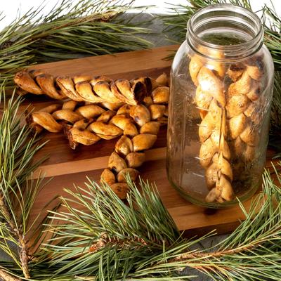 Beefhide 7-inch Braided Sticks Peanut Butter Flavored Dog Hard Chews, 2 count