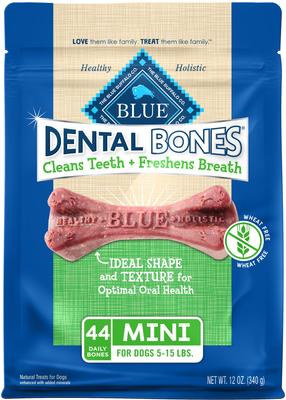 Dental Bones Mini All Natural Rawhide-Free Dental Dog Treats, 44 count