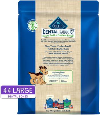 Dental Bones Mini All Natural Rawhide-Free Dental Dog Treats, 44 count