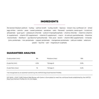 Skin + Coat Care Pollock Pate Dog Food, 12.5-oz, case of 12