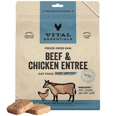 Freeze-Dried Raw Beef & Chicken Entree Cat Food, 8-oz bag