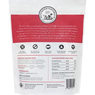 Golosinas para perros con carne seca asada a fuego lento, bolsa de 16 oz