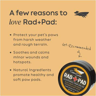 Bálsamo para patas Rad Pad para perros y gatos, frasco de 2 oz