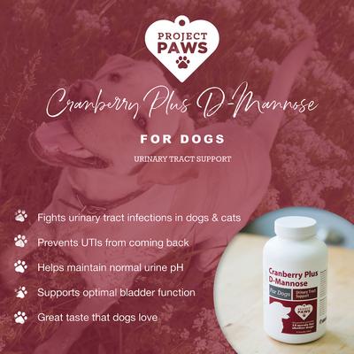 Cranberry Plus D-Mannose Urinary Tract Support Chewable Dog Supplement, 75 count