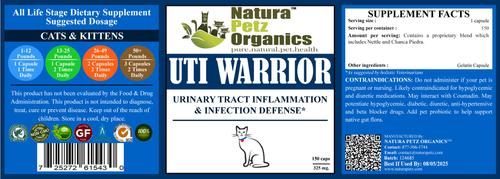 UTI WARRIOR MAX* Chronic Urinary Tract Infection & Inflammation Support* Cat Supplement, 150 count