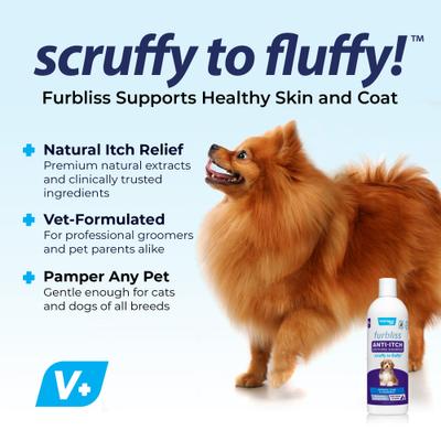 Furbliss Anti-Itch Soothing Oatmeal Shampoo for Dogs & Cats, 16-fl oz bottle