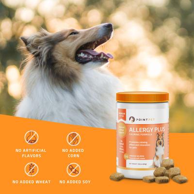Allergy Plus Calming Smoked Salmon Flavored Seasonal Allergy Support Soft Chew Dog Supplement, 120 Count