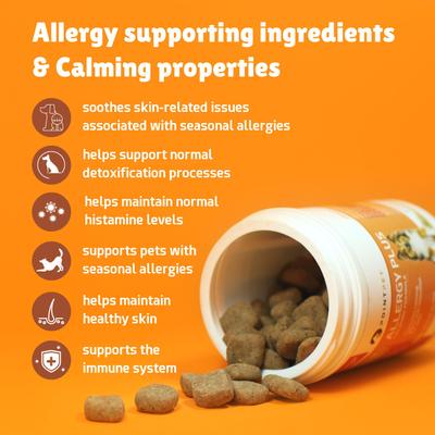 Allergy Plus Calming Smoked Salmon Flavored Seasonal Allergy Support Soft Chew Dog Supplement, 120 Count