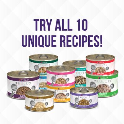 Comida enlatada para gatos TruLuxe TruSurf Variety Pack sin cereales, 3 oz, caja de 24