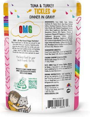 Bundle: BFF Tuna & Turkey Tickles Dinner in Gravy + Tuna & Duck Devour Me Dinner in Gravy Wet Cat Food Pouches