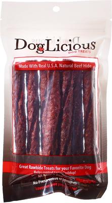 Golosinas masticables para perros DogLicious Munchy Basted Rawhide, 8 unidades