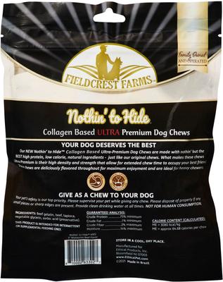 Nothin' To Hide Ultra 3-inch Wishbone Beef Flavor Dog Chews, 12 count